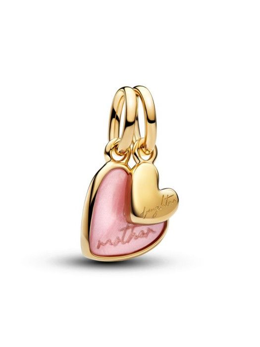 Charm Colgante Divisible Pandora Corazón Rosa Madre e Hija 