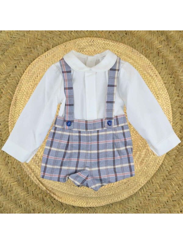 Conjunto peto cuadros gris