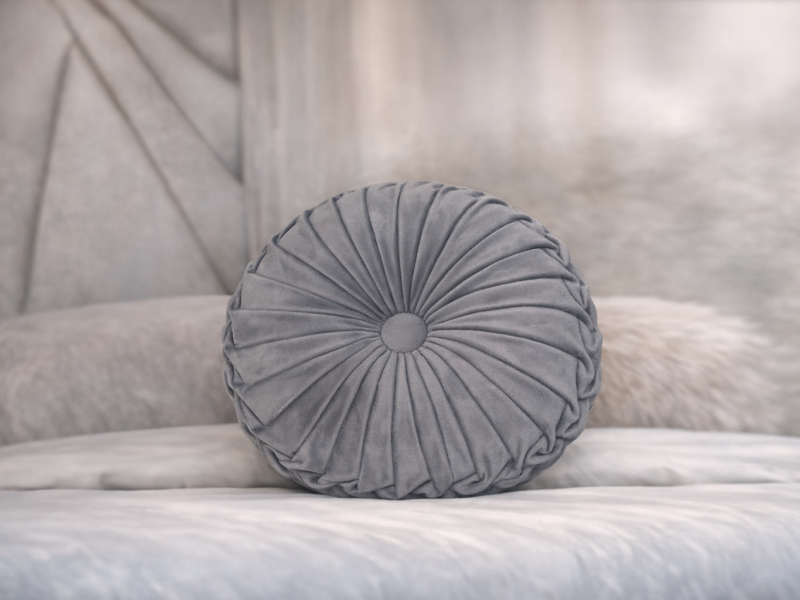 Cojín Redondo con Botón Central