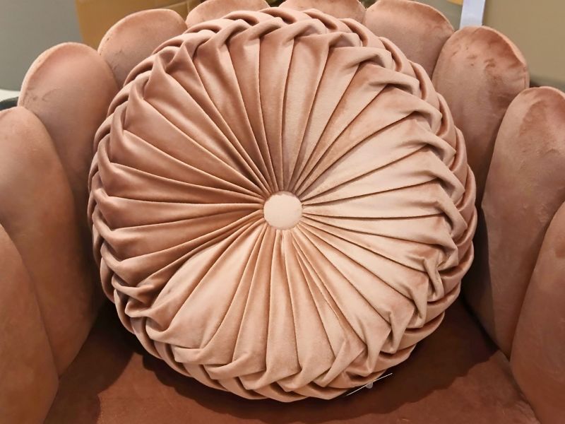 Cojín Redondo Rosa Empolvado