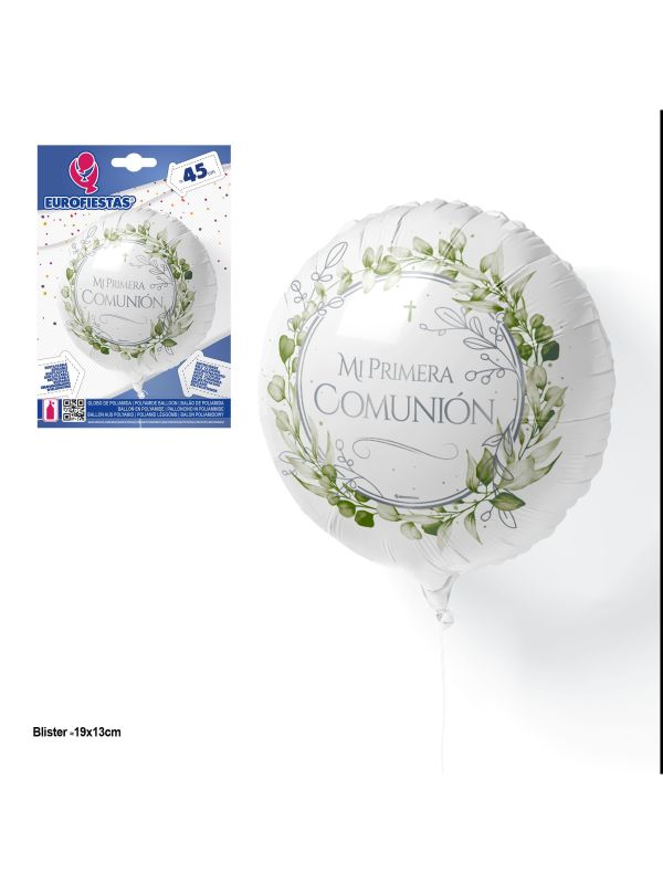 Globo Mi primera comunión Hojas