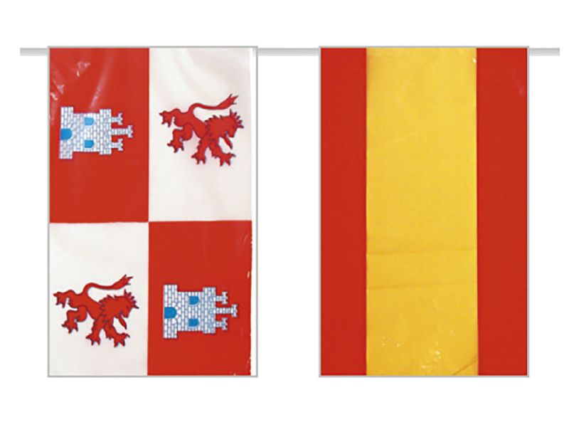 Bandera de Plástico España con Castilla Leon