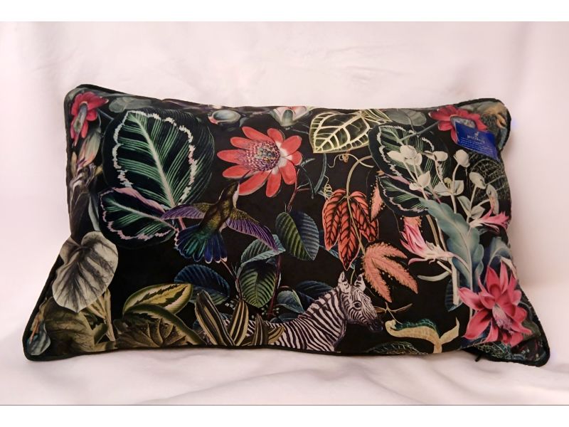 Cojín tropical con colibrí