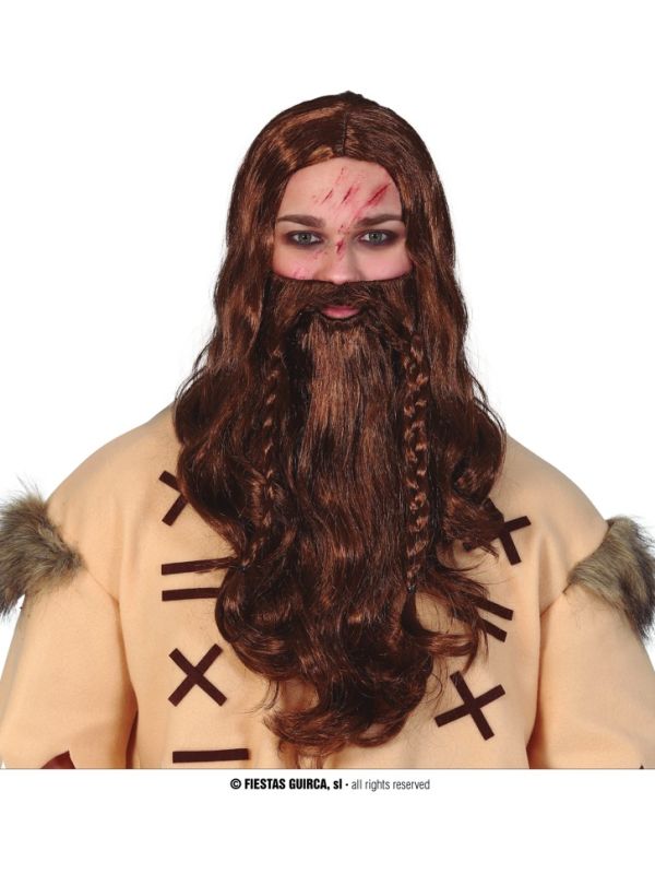 Peluca y barba vikingo