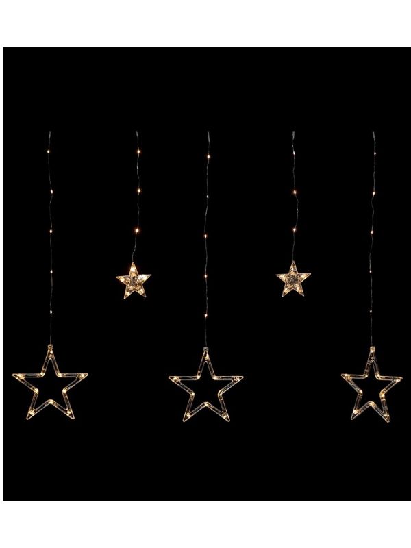 Cortina 12 Estrellas Blanco Cálido