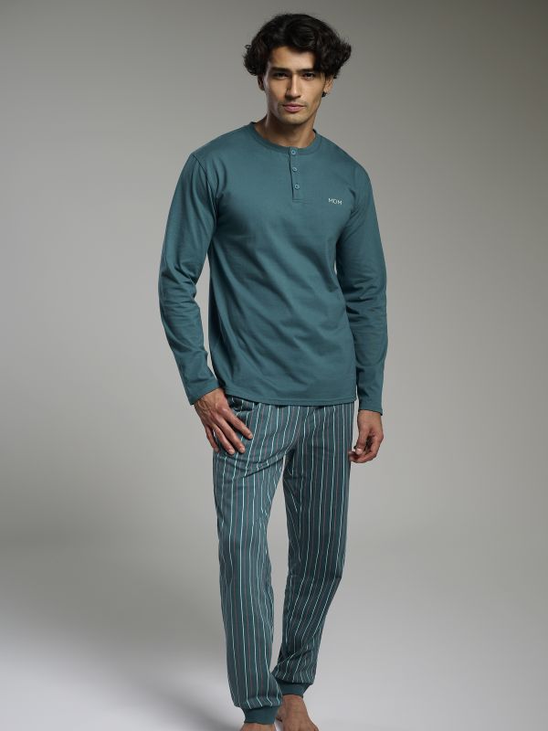 Pijama hombre algodón pantalón rayas