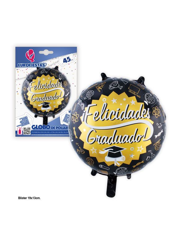 Globo redondo Felicidades Graduado