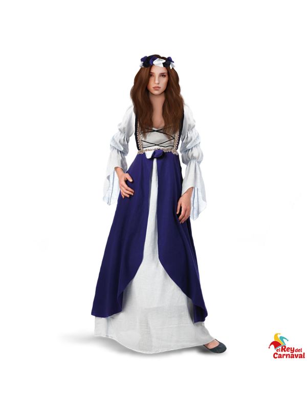 Disfraz de Mujer medieval Azul