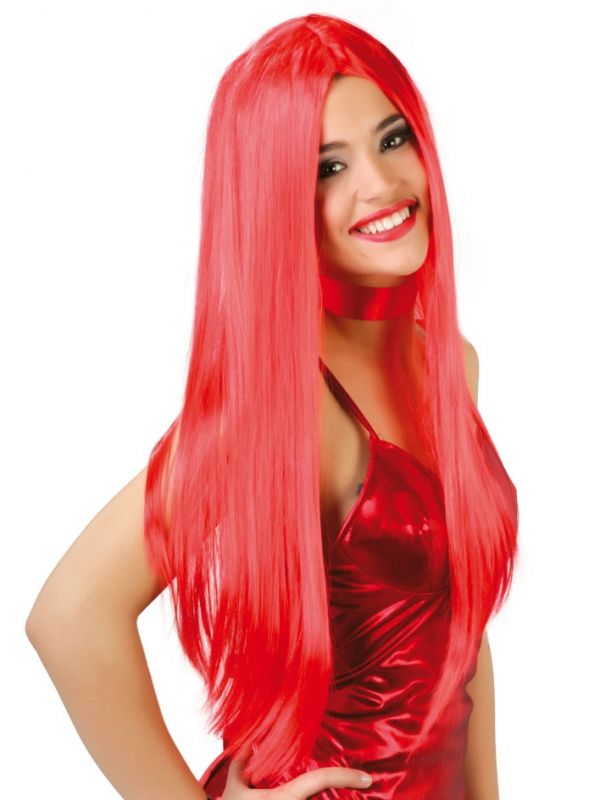 Peluca Larga Roja
