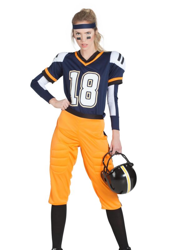 Disfraz de Jugadora de Rugby Azul