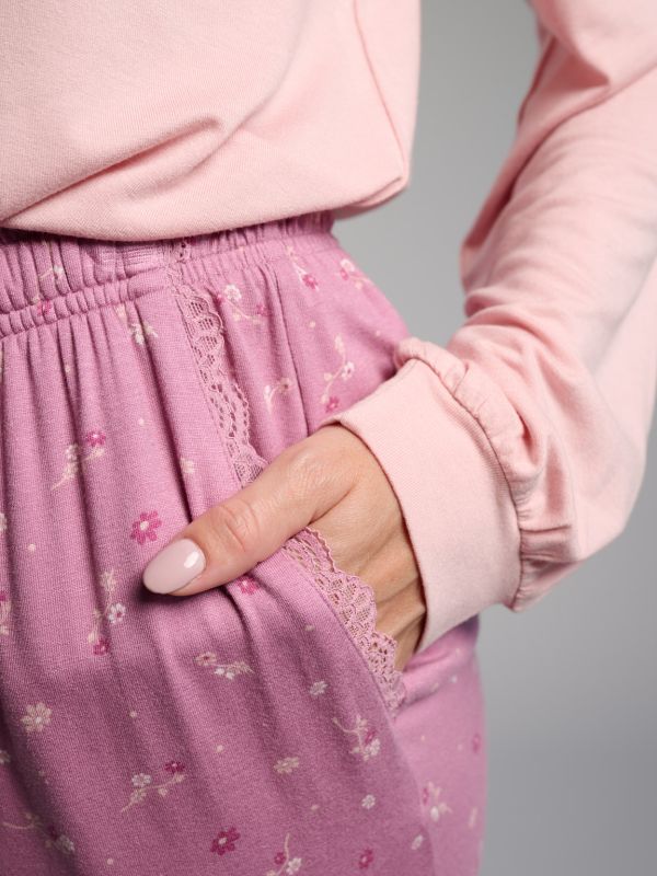 Pijama mujer viscosa rosa