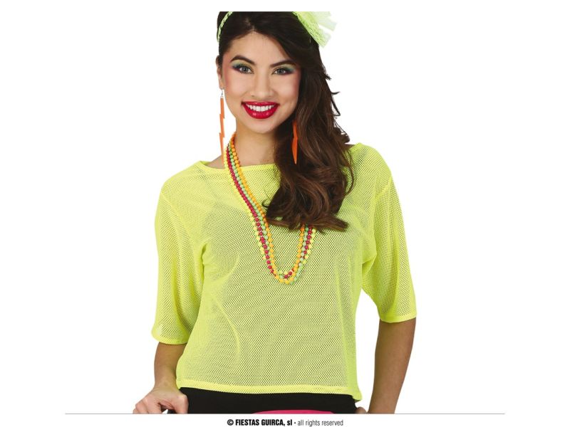 Camiseta de rejilla amarillo neon