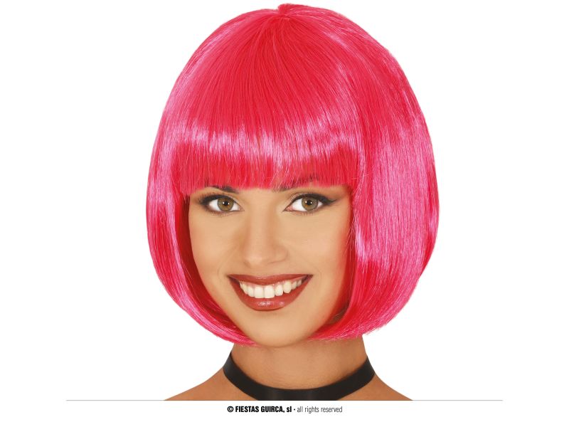 Peluca media melena rosa 