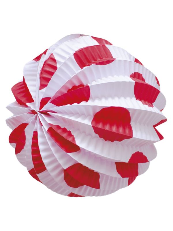 Bolsa de 12 faroles blanco lunar grande rojo