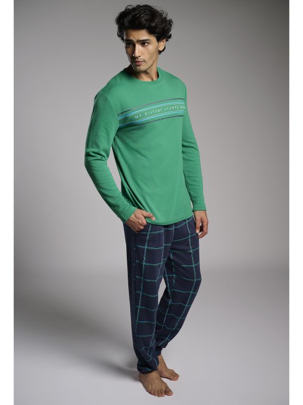 Pijama hombre afelpado estampado My History Starts Here