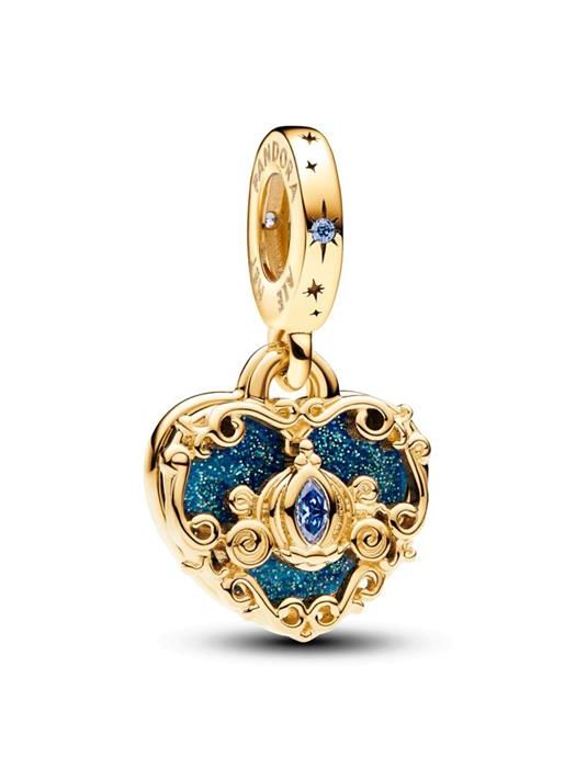 Charm Colgante Doble Pandora Carroza y Corazón Cenicienta Disney 