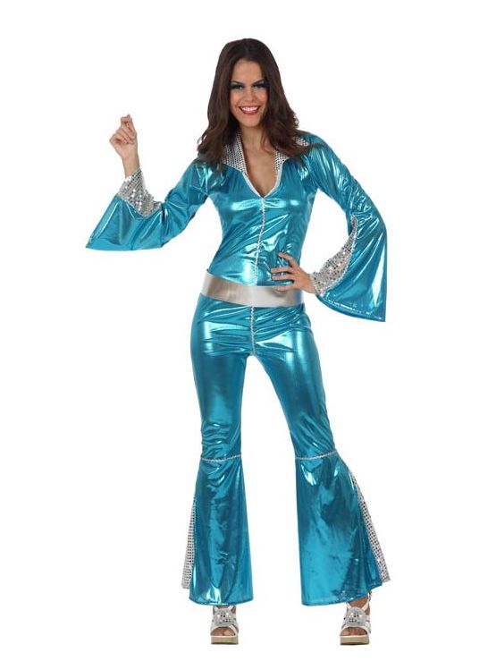 Disfraz chica disco azul