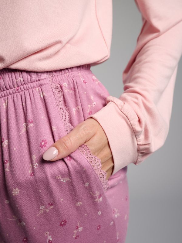 Pijama mujer viscosa rosa