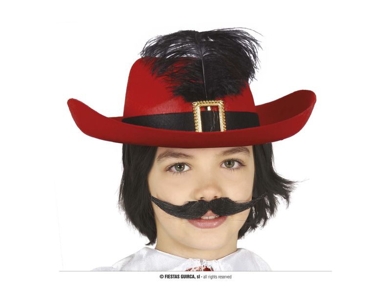 Sombrero Mosquetero rojo infantil