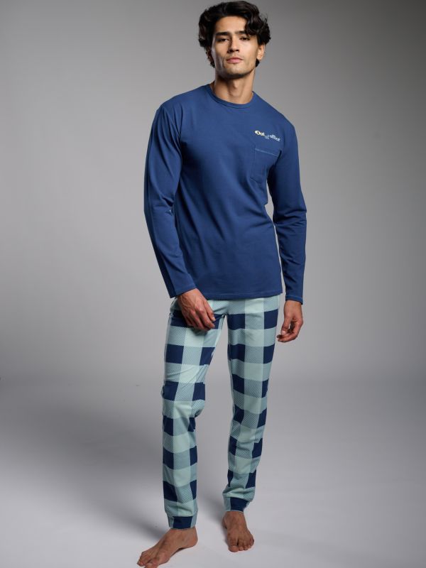 Pijama hombre algodón Out of Office estampado cuadros