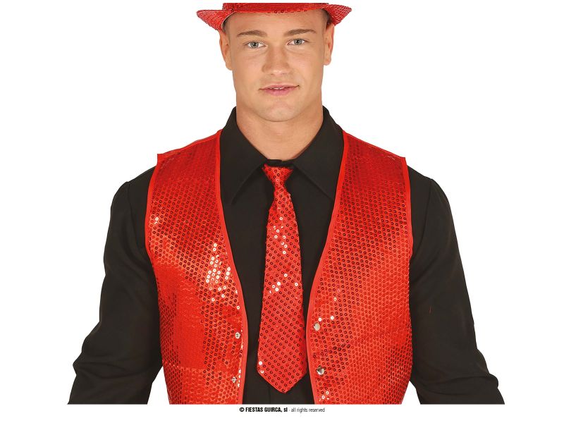 Corbata lentejuelas roja