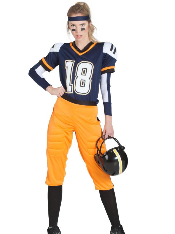 Disfraz de Jugadora de Rugby Azul