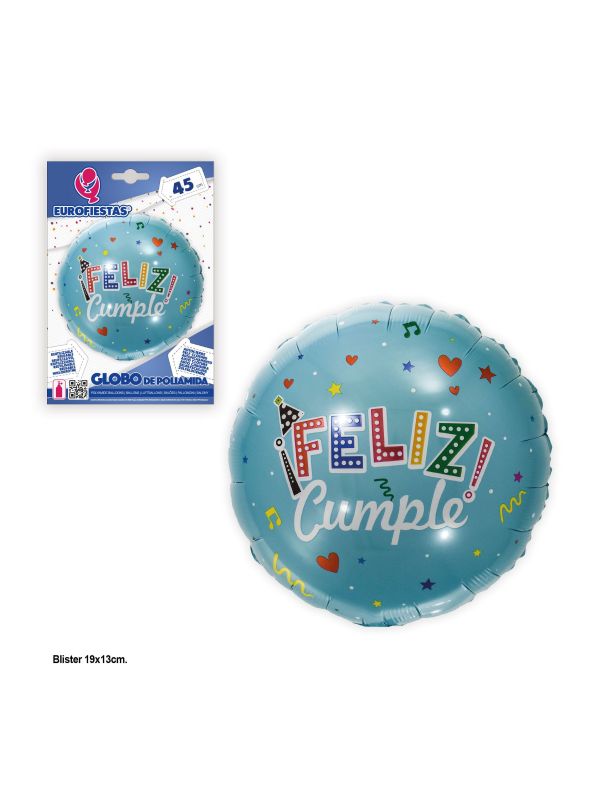 Globos Feliz Cumple turquesa