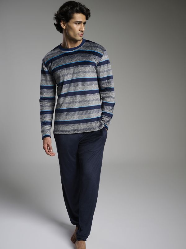 Pijama hombre spandex rayas 