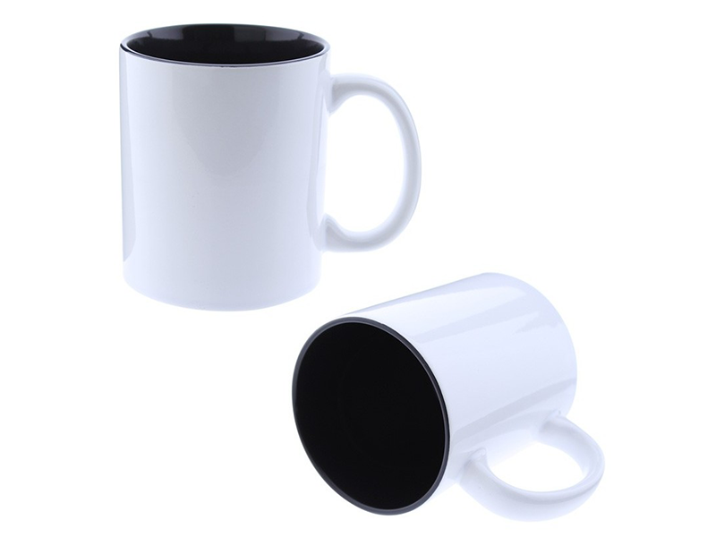 TAZA BICOLOR PERSONALIZADA NEGRA-BLANCA